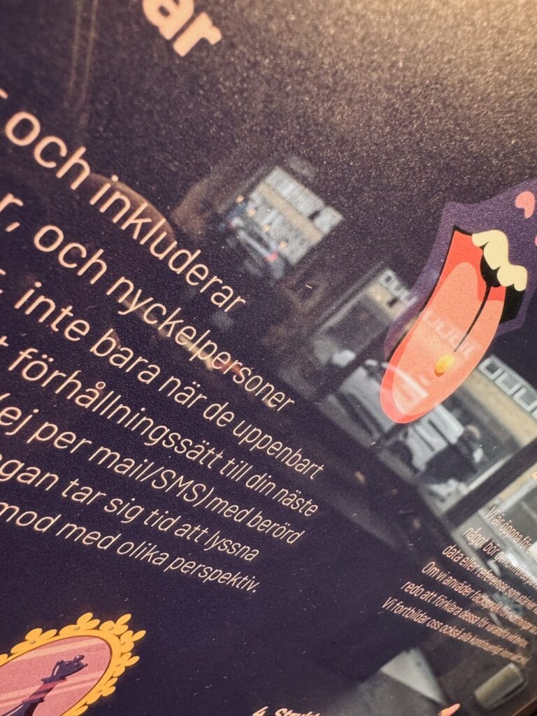 Poster at Walborg Cowork about including and reaching key people
