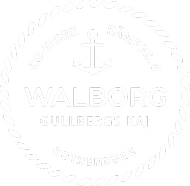 Logotyp för Walborg Gullbergs Kaj i vitt