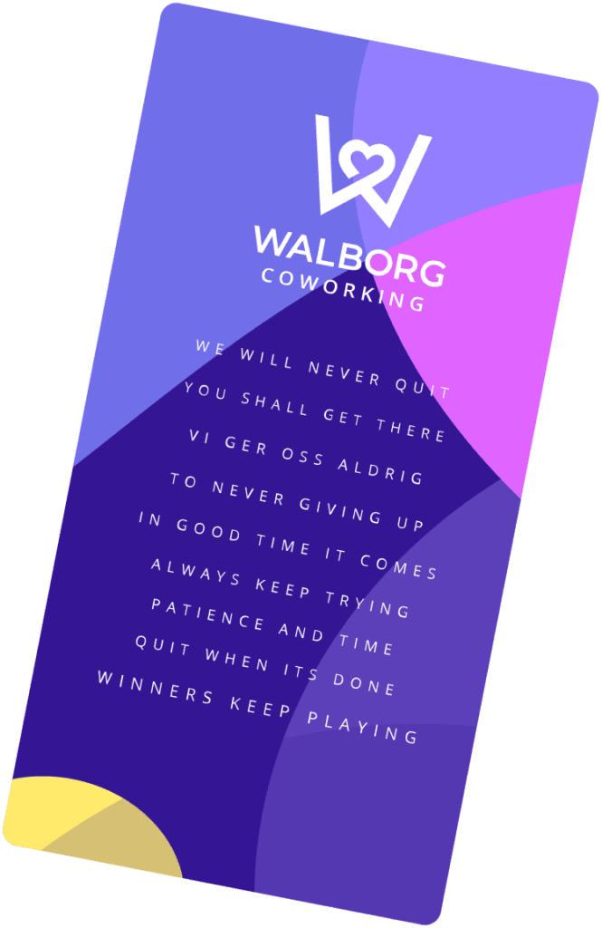Grafik från Walborg Cowork med devisen ”Winners keep playing”