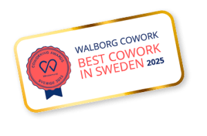 Badge för utmärkelsen Best Cowork in Sweden 2025
